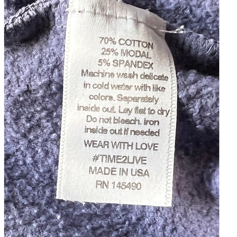 ELECTRIC & ROSE WOMENS OVERSIZED SWEATSHIRT DISTRESSED HEM NECK PURPLE SZ LARGE - Picture 11 of 12